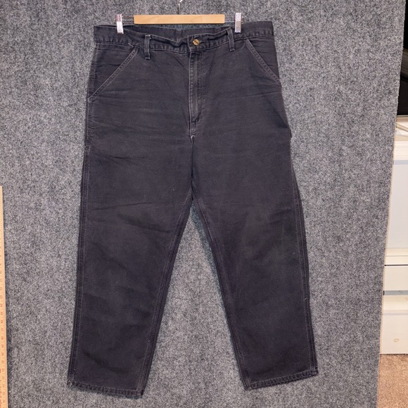 Vtg Mens 38x30 - CARHARTT B11 MOS Dungaree Fit Carpenter Hammer Loop Duck Pants‎ - Picture 1 of 6